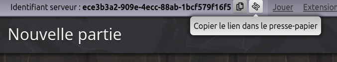 Capture d'écran : emplacement du bouton de copie de l'URL
